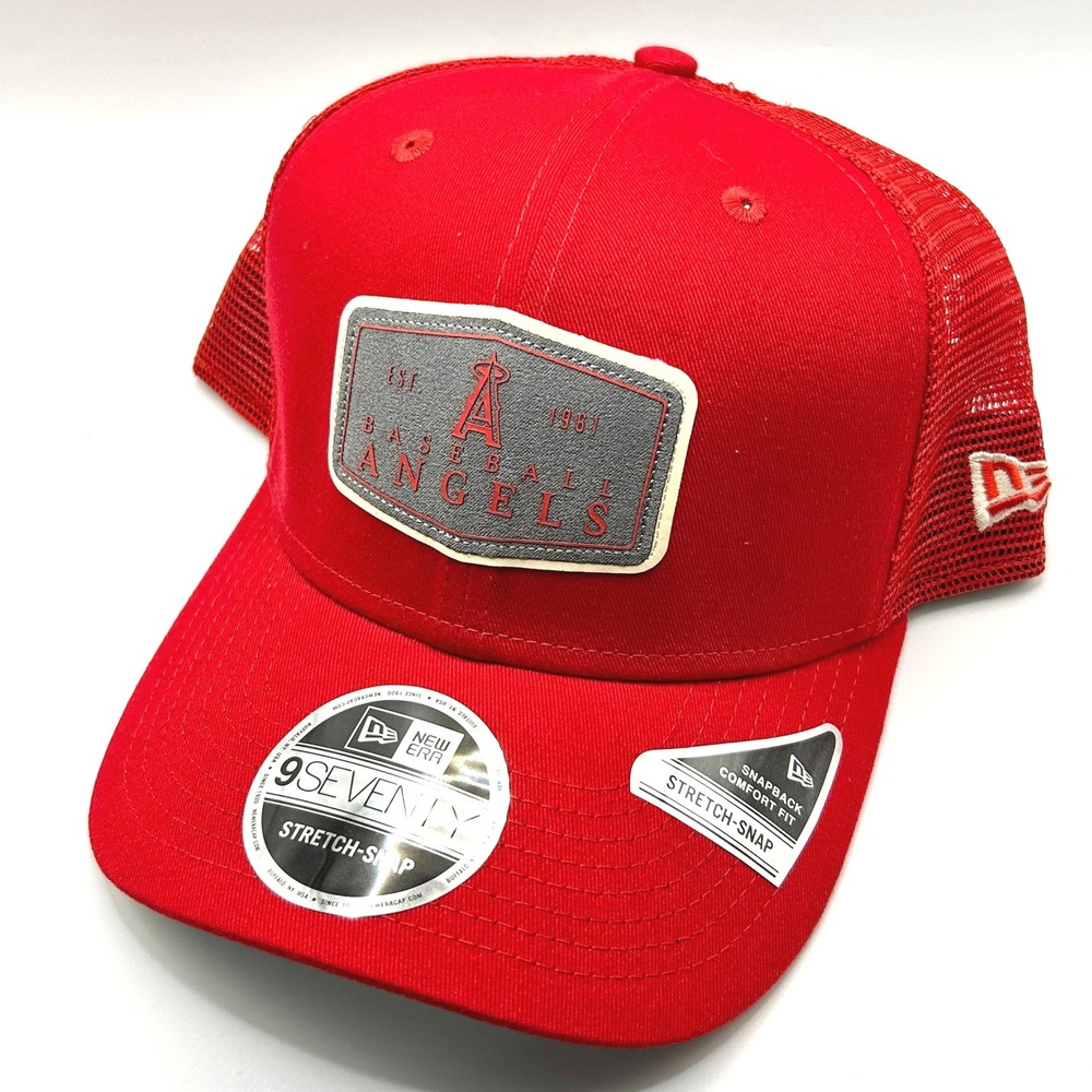 Los Angeles Angels New Era 9SEVENTY Trucker Hat OSFM Red Mesh Snapback MLB Cap